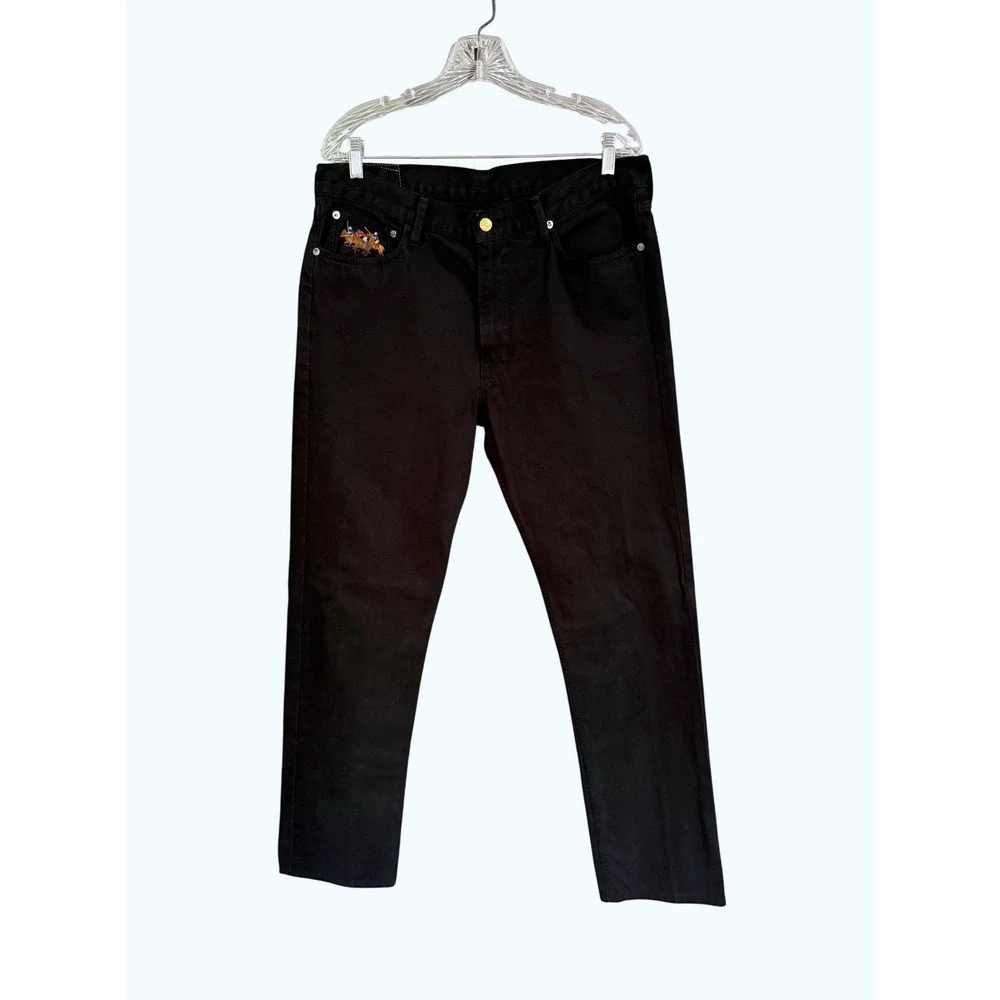 Polo R.L. Black Denim Hampton 867 Jeans Men 34x34 Embroidered Polo Triple Pony